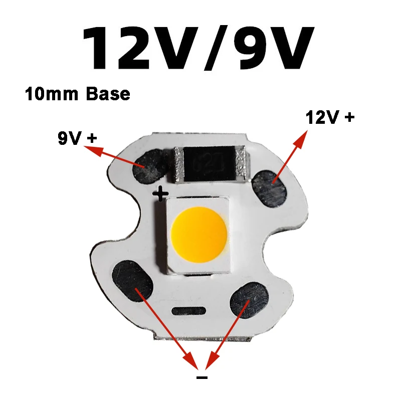 10pcs 3V 5V 9V 12V 1W White Warm Red Green Blue Yellow LED Bead Light + Base