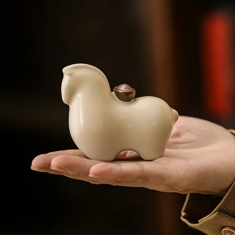 Ceramic Tea Pet Ornament Chinese Style Lucky Tangma Tea Set Tea Tray Boutique Home Decoration Accessories
