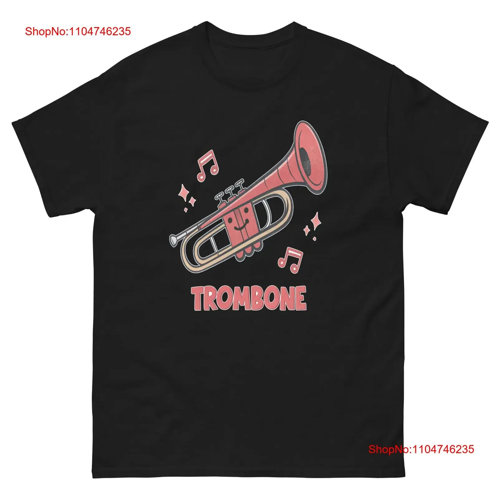 Trombone Musical Instrument Illustration T Shirt vintage Washed Soft Stylish fashion Breathable Comfortable streetwear