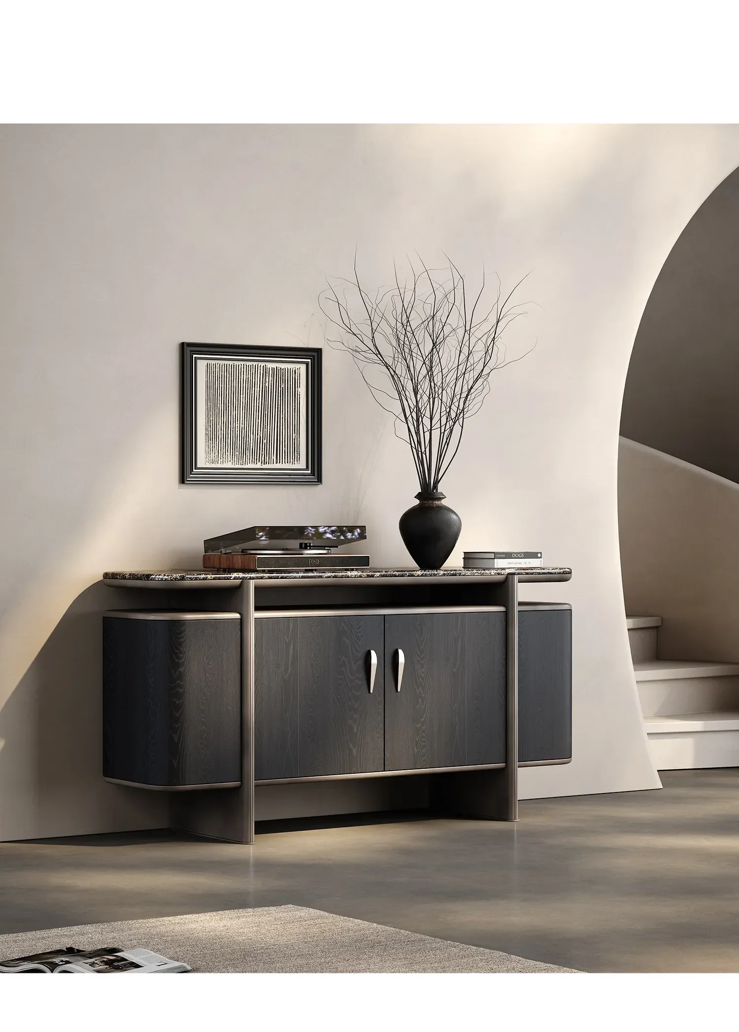minimalist entrance cabinet new light luxury high-end entrance living room partition cabinet