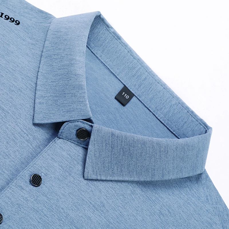 Herbstliches Herren-Freizeit-Poloshirt mit aufgedrucktem Logo, atmungsaktivem Stoff, langen Ärmeln und Reverskragen für die Arbeit. – Detail 11