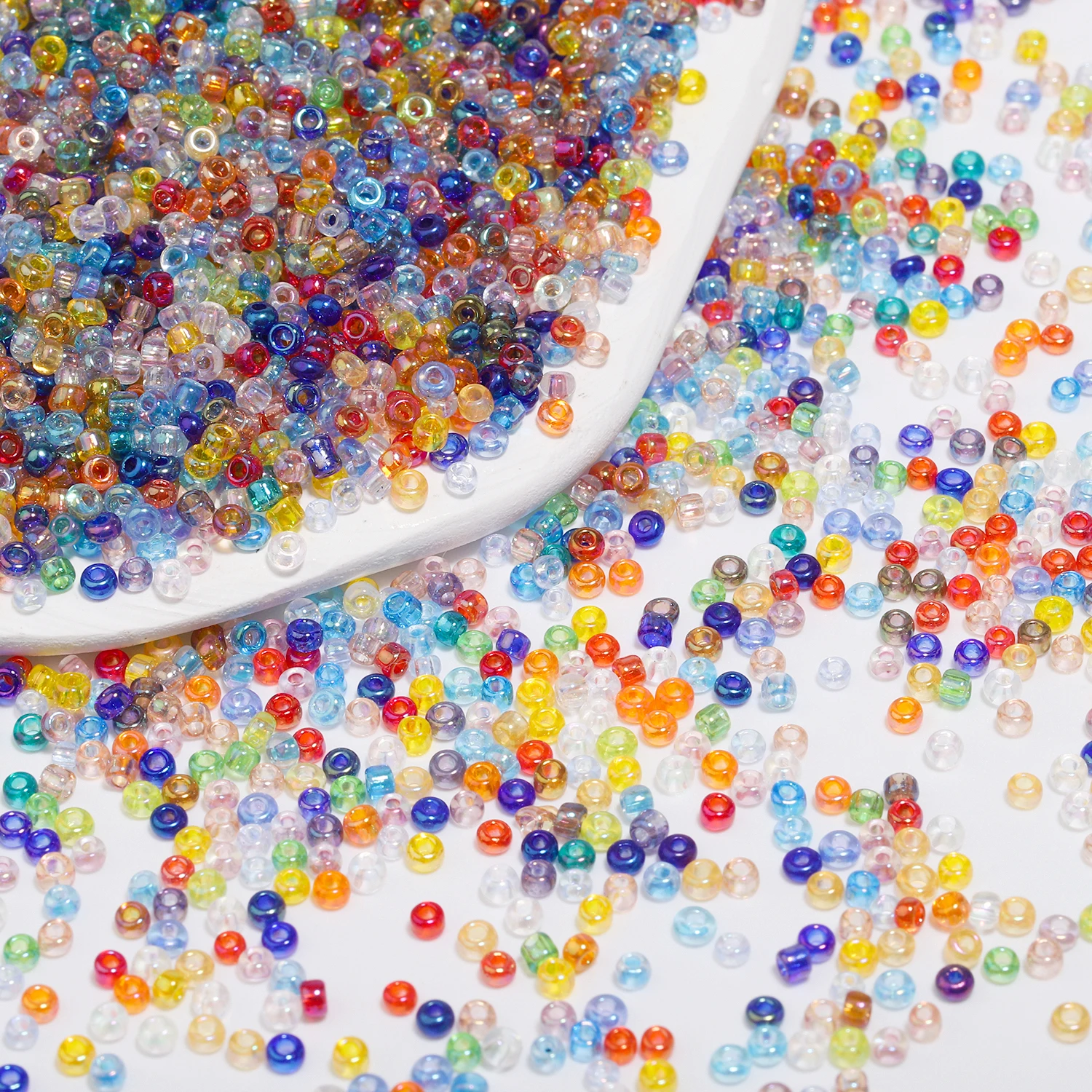 2000pcs/box 2mm Glass AB Color Seed Beads Multicolor Rice Waist Beads for DIY Jewelry Marking Handmade Wedding Crafts Women