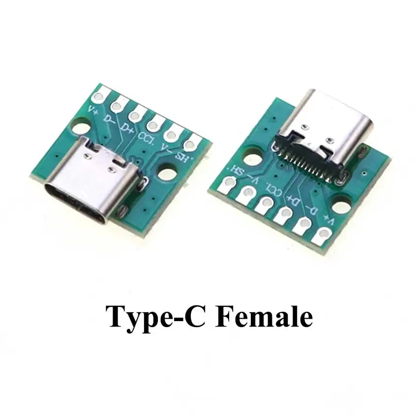 1Pcs USB 3,1 Typ C Stecker 90/180 Grad Vertikale Test PCB Board Adapter Männlich Weiblich Buchse Für daten Linie Draht Kabel Transfe – Detail 2