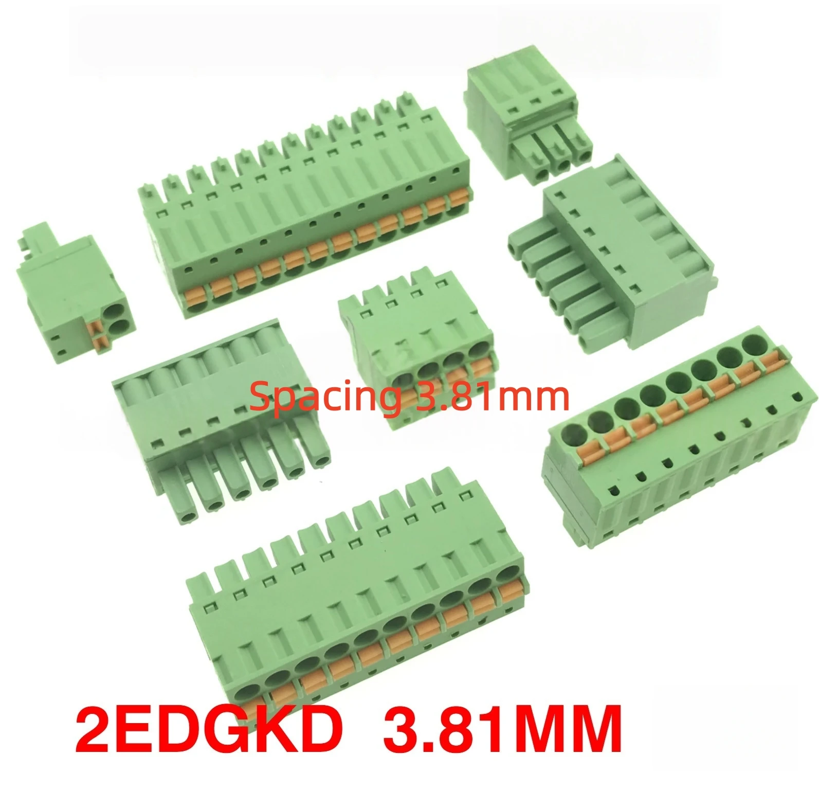 5PCS KF 2EDGKD 3.81mm Spring Loaded Terminal Block JM 15EDGKD 3.81 Screwless Plug Quick Press Wiring 2-24Pin