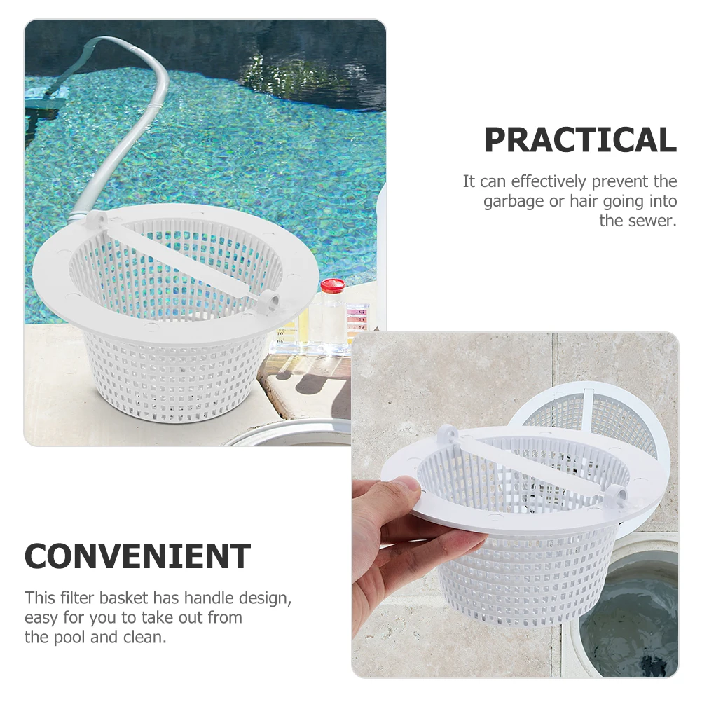 

Pool Filter Basket Swimming Strainer Sock Cleaning White Plastic Portable Replacement Baskets
