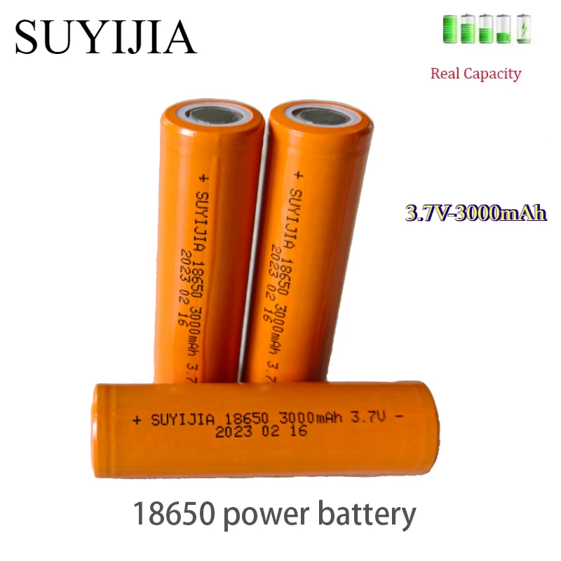 

SUYIJIA 18650 Power Battery 3.7V 3000 MAh Rechargeable Lithium Battery Actual Capacity Is Suitable for Flashlight Small Fan