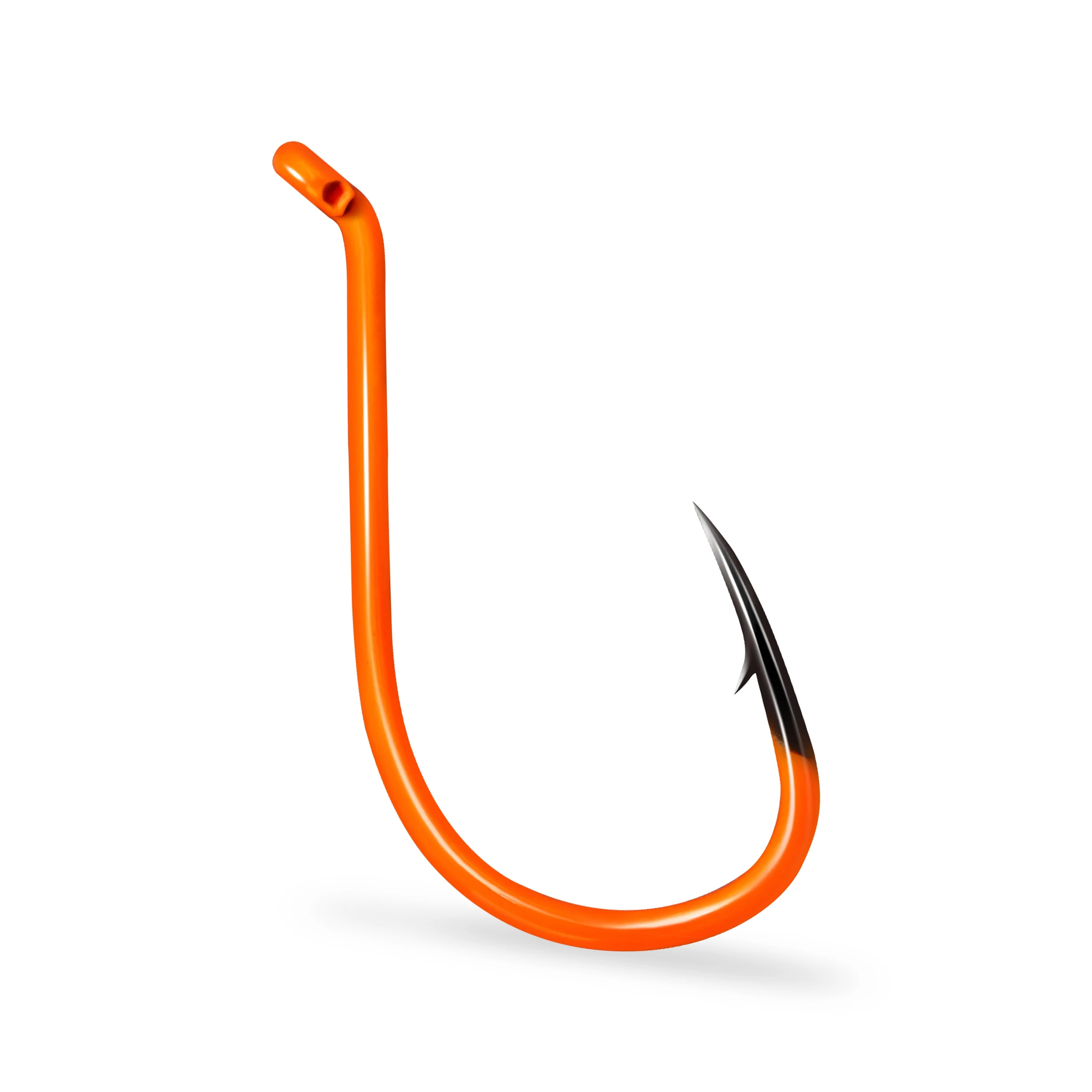 ZYZ 3~6pcs/Lot Orange Octopus Hooks 6/0# 7/0# 8/0# 10/0# Fluorescent Orange Coating Corrosion Resistant Sharp Offset Fishhooks