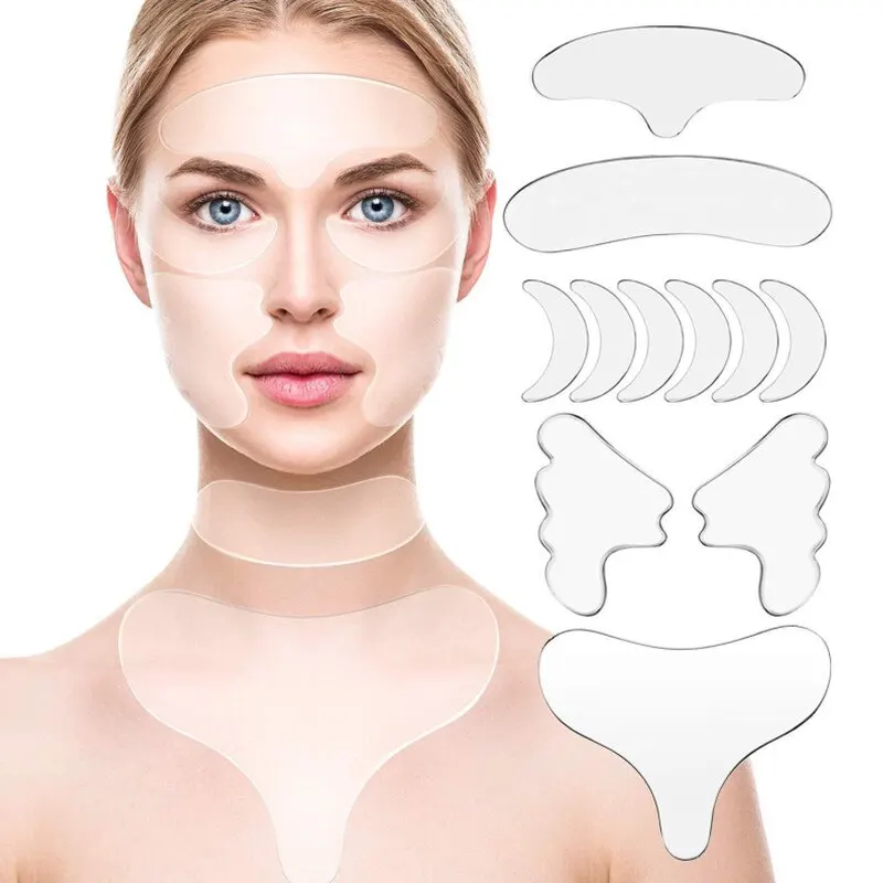 16 Pcs Anti Wrinkle Sticker Silicone Reusable Face Forehead Neck Skin Care Lifting Patch Anti Aging Faci Facial Firming Pad