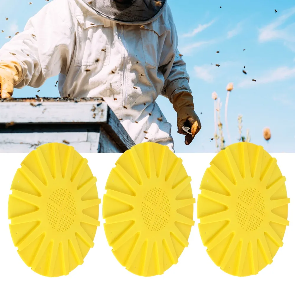 3Pcs 16 Passage Bee Escape Disc Yellow Lightweight Beehive Exit Disc Reusable ABS Anti-Running Tool Honey Harvesting