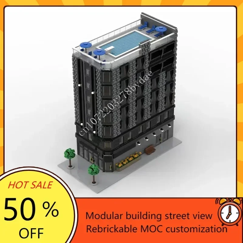 10092PCS Large Hotel Modular MOC Creative street view Custom Puzzle Architecture DIY Education Assembly Model Toys Gifts