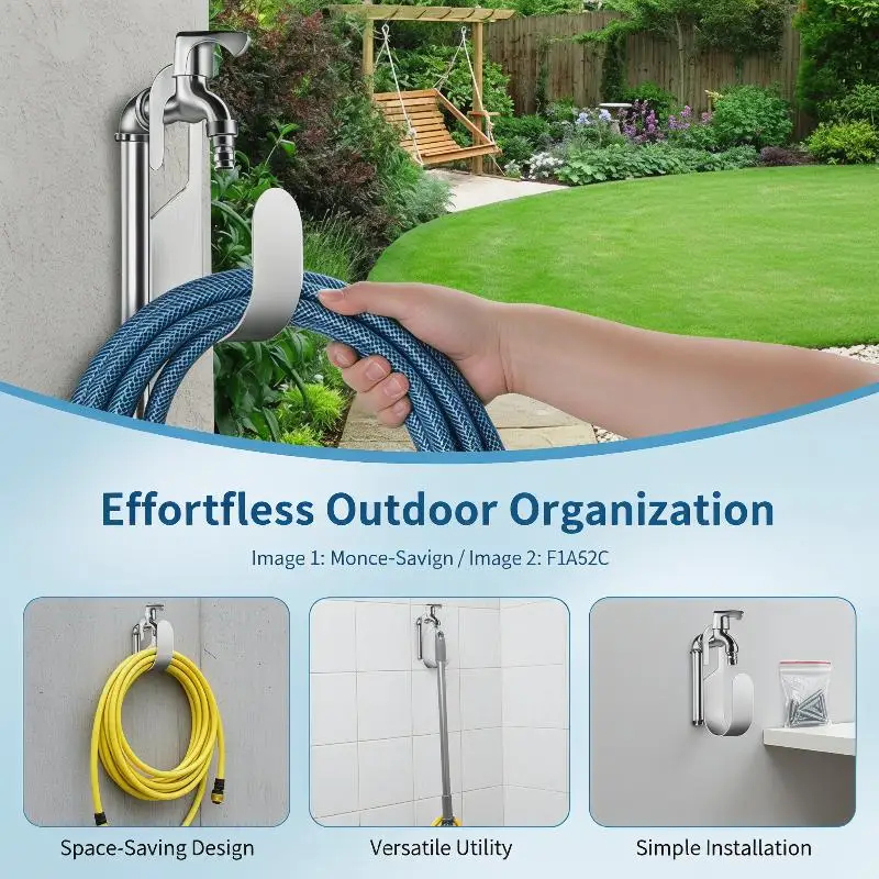 Practical 201 Stainless Steel Hose Holder for Versatile Garden Use