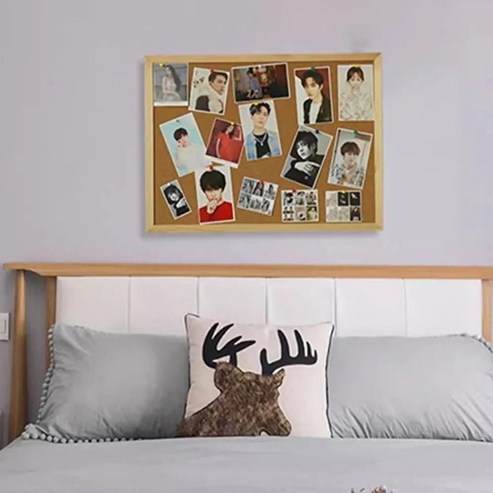 Pictures Wall Plate DIY Cork Display Panel Wood Decorative Cork Board Hanging Soft Letter Message Boards