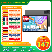 Teclast T65 Max 13 Inch Android 14 Tablet 8 Core Mediatek Helio G99 (8+12) Max. 20Gb Ram 256Gb Rom 10000Mah Battery Dual Sim Network 4g and Call 1920X1200 Gps Widevine L1 for Netflix