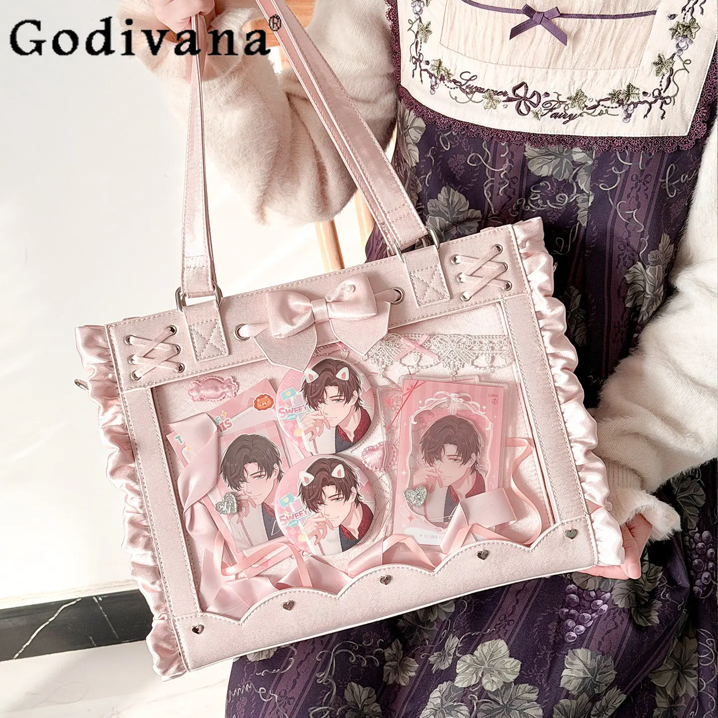

Original Pink Pain Bag for Women 2026 New Student Casual Large Capacity Handbag Sweet Girls Shoulder Messenger Bag Y2k Itabag