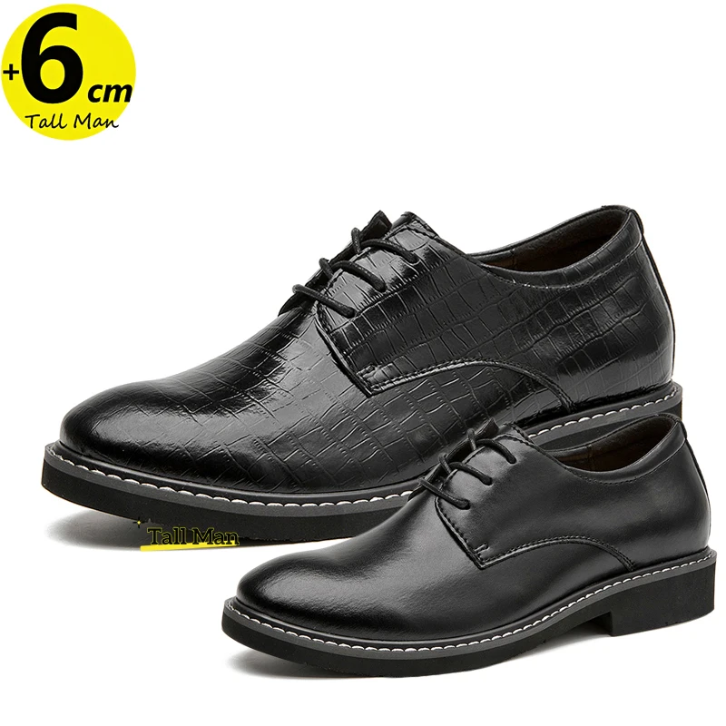 

Business Men Elevator Shoes Leisure Height Increase Insole 6cm High Heel Tall Man