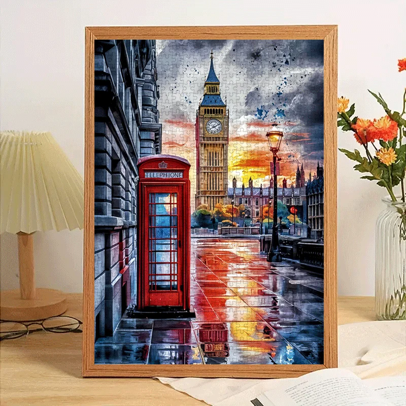 Cityscape Theme، London Landmark 1000 قطعة لعبة أحجية الصور المقطوعة للبالغين - لعبة عائلية تفاعلية وديكور منزلي ذاتي الصنع