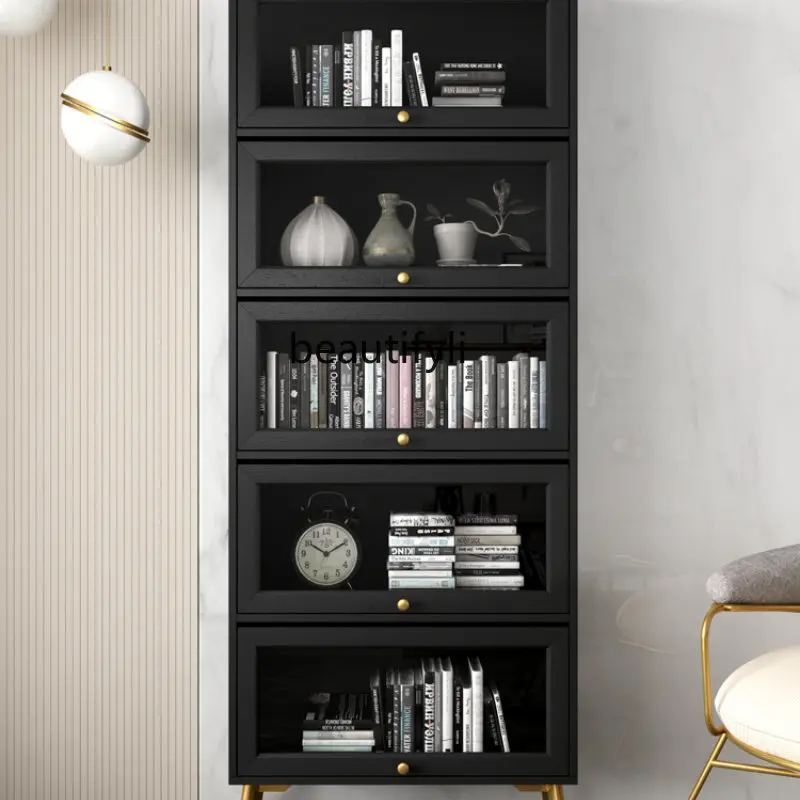 

CXH] Simple Modern Sideboard Storage Bookcase with Glass Door Shelf Nordic Bookshelf