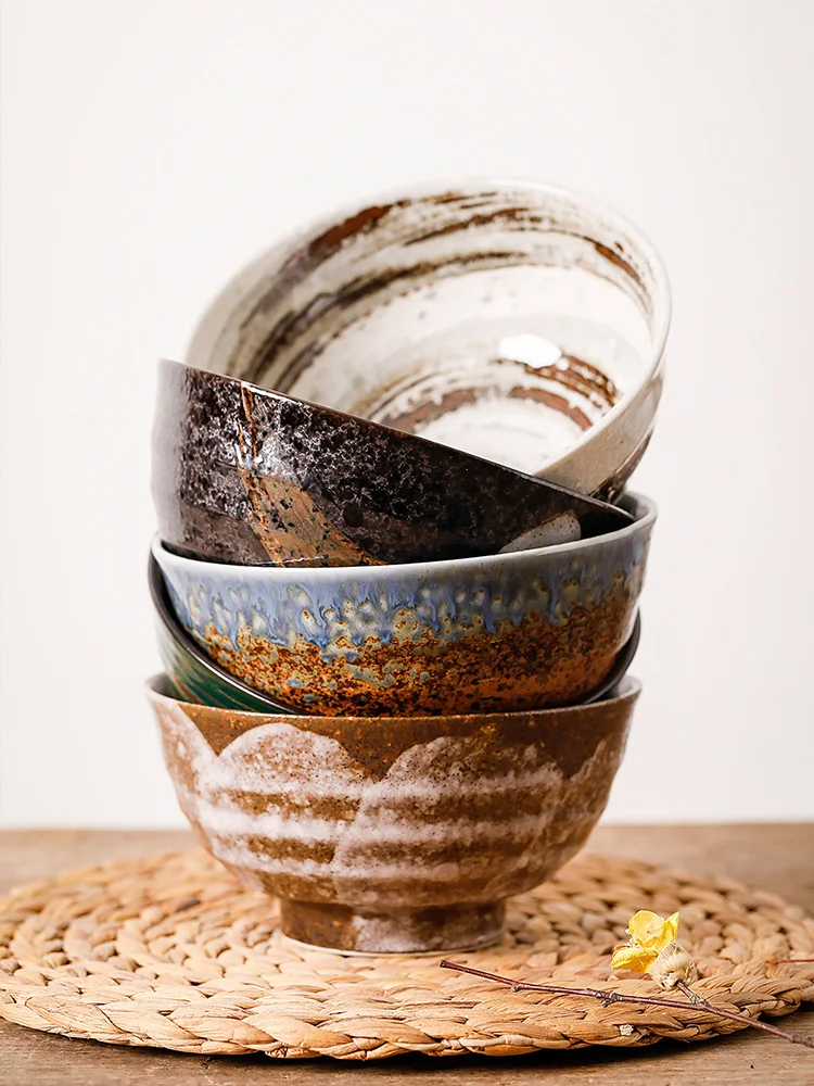 

Retro Japanese Sle Cerc Soup Bowl Large Size for Noodles And Instant Noodles Love Joy Home Thi Earthenware Dining Uten...