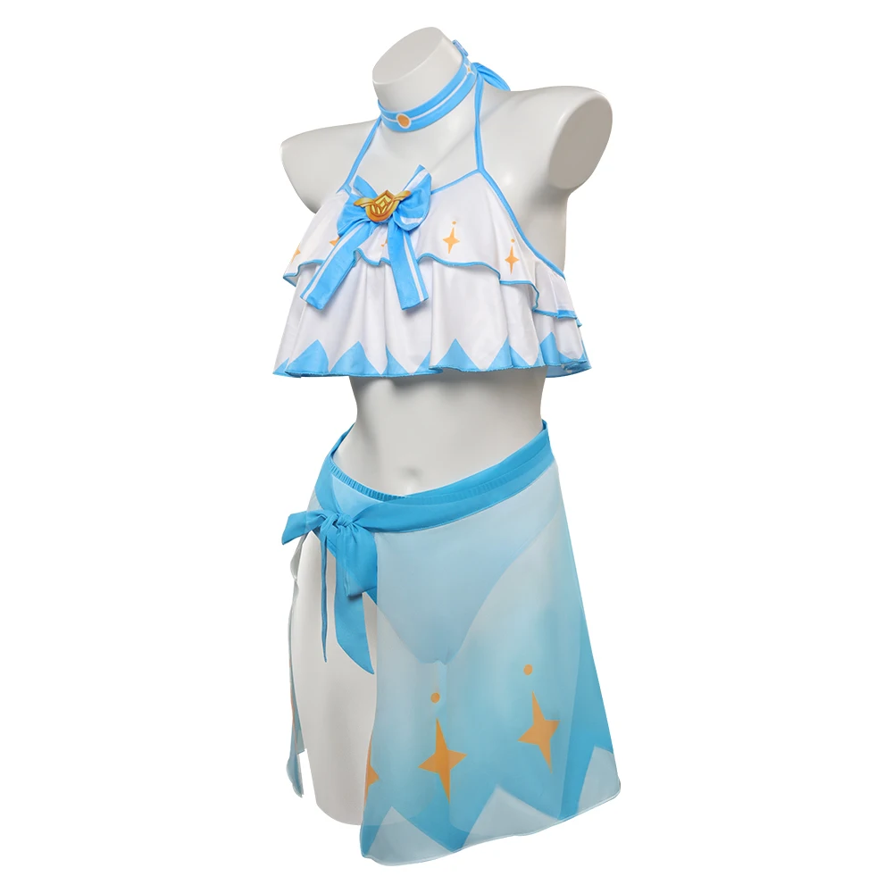 Genshin Impact Anime Game Lumine disfraz de Cosplay para niñas, traje de baño de fantasía para mujeres, ropa de disfraz de fiesta de Carnaval de Halloween