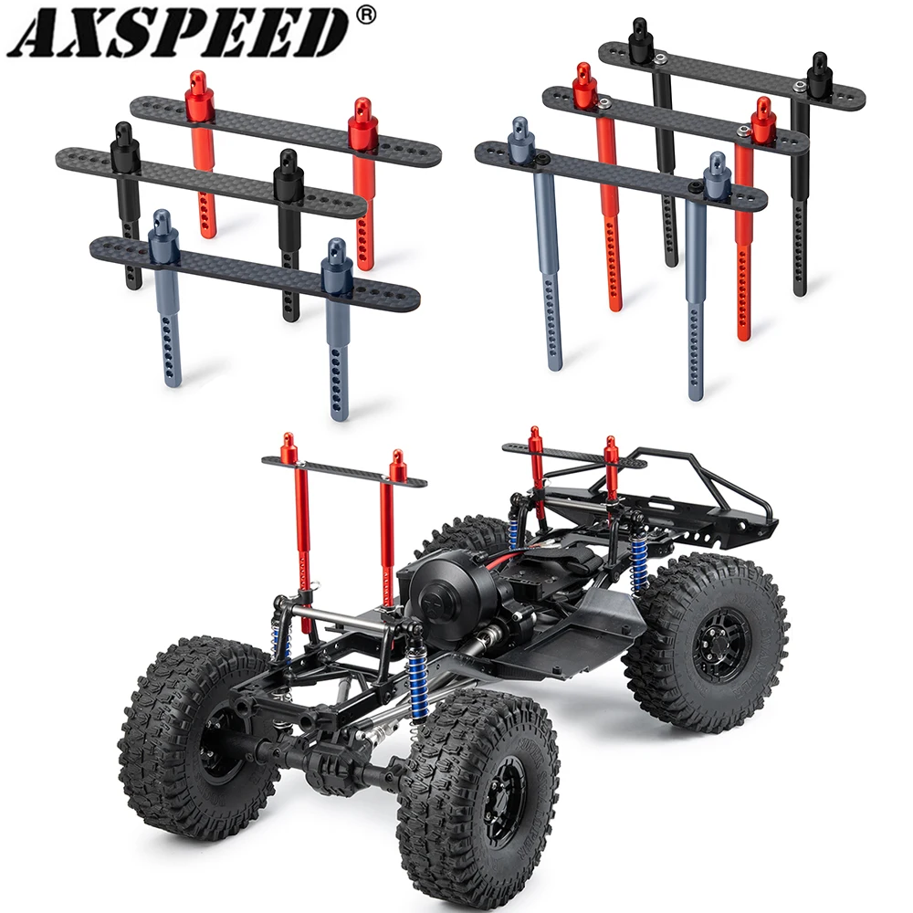 AXSPEED soporte de poste de cuerpo de Metal soporte de columna de carcasa trasera delantera para Axial SCX10 90046 90047 1/10 coche trepador de control remoto piezas de mejora