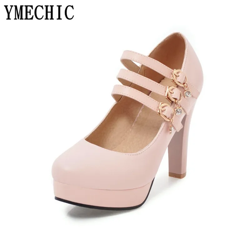 2023 Ladies High Heels Mary Jane Womens Shoes Pink Beige White Black Office Wedding Party Pumps Shoes Summer Spring Big Size