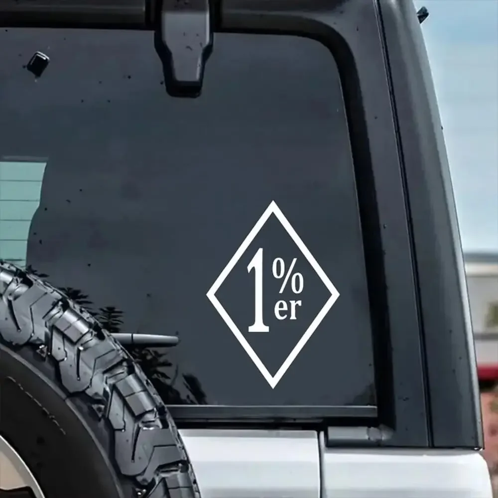 

1PC 1% er Motorcycle Club Vinyl Decal Outlaw Bicker Patch Sticker Waterproof for Motorbike Bike Tank Helmet Body Decor