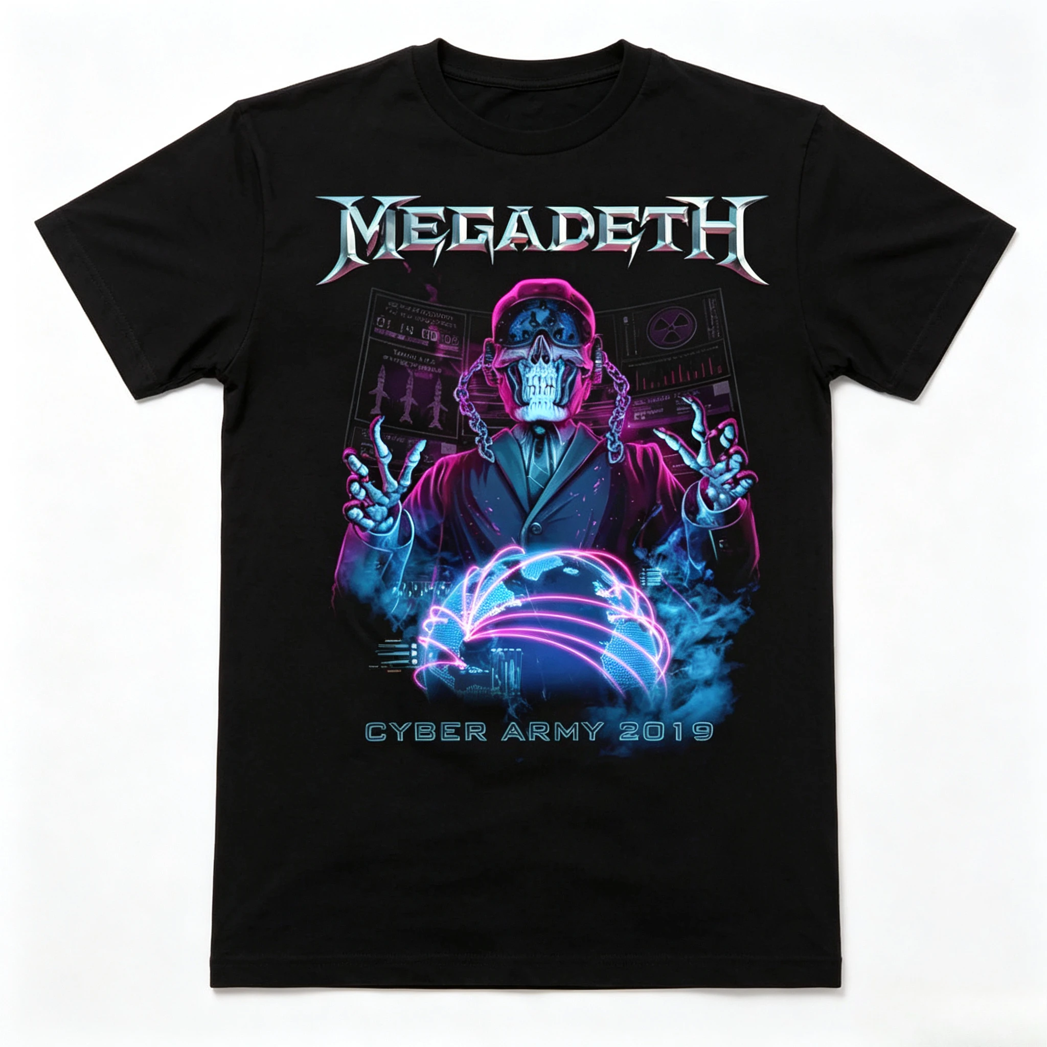 Megadeth Thrash Metal Skull Graphic T‑Shirt Unisex Short‑Sleeve Casual Top Retro Band Print For Metal Music Fans