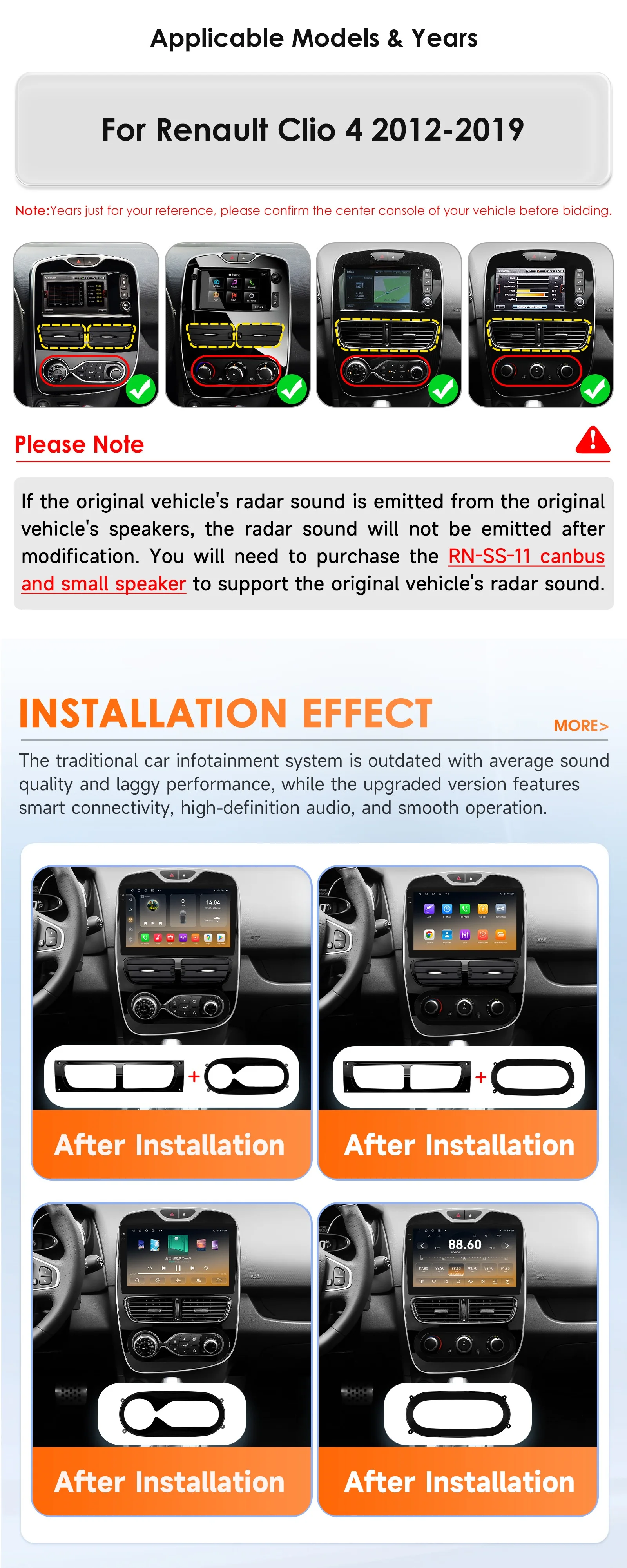 9 Inch AI Voice Car Intelligent Systems for Renault Clio 4 2012-2019 Car Multimedia Player Stereo Radio CarPlay Head Unit FM RDS
