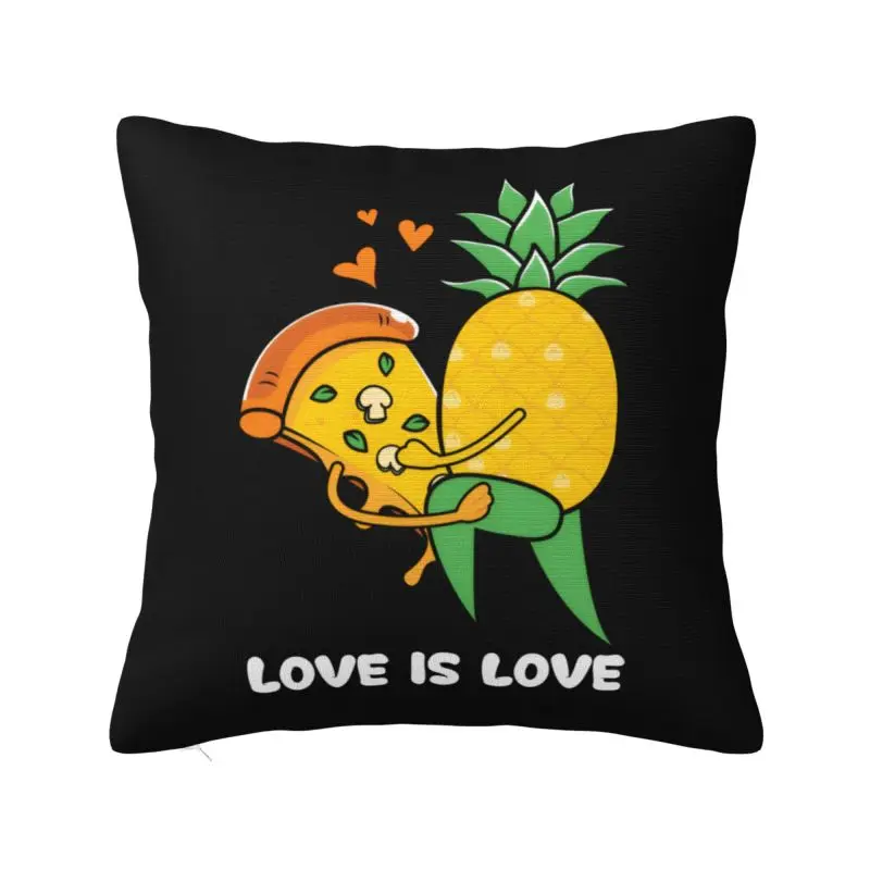 Funny Pizza Loves Pineapple Cushion Cover 55x55cm Polyester Throw Pillow Case for Sofa Car  Pillowcase Living Room Decoration