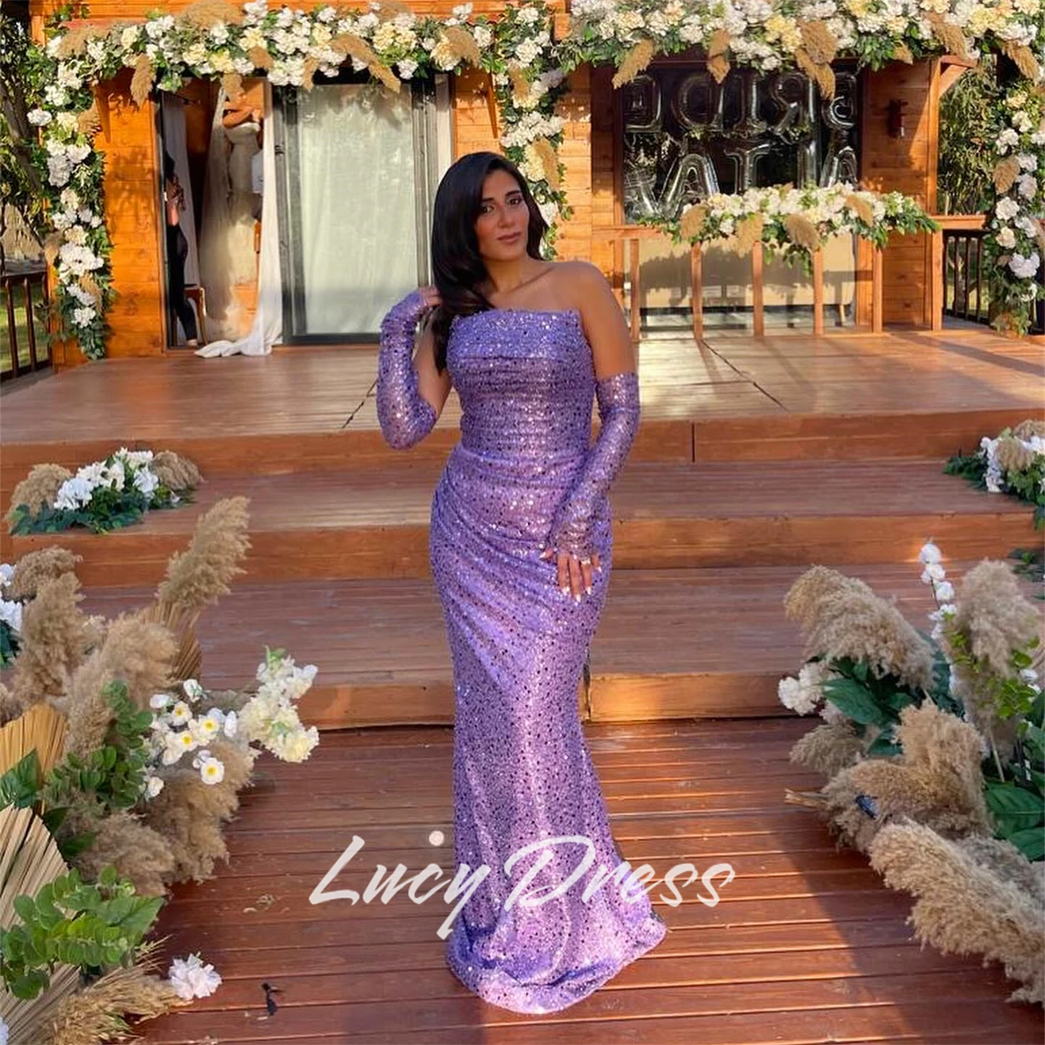 

Lucy Customized Evening Dresses 2025 Woman Cocktail Dress Wedding Party Dress Mermaid Purple Elegant Womens Dresses Prom Dresses