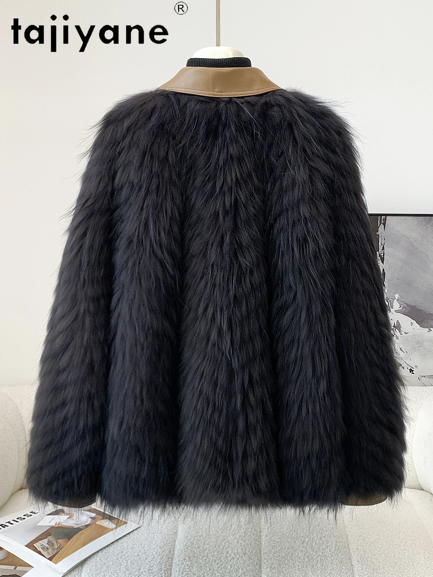 TAJIYANE 100% Real Raccoon Fur Sheepskin Leather Jacket Women Stylish Coat Superior Quality 2025 Winter Ladies Clothes fourrure