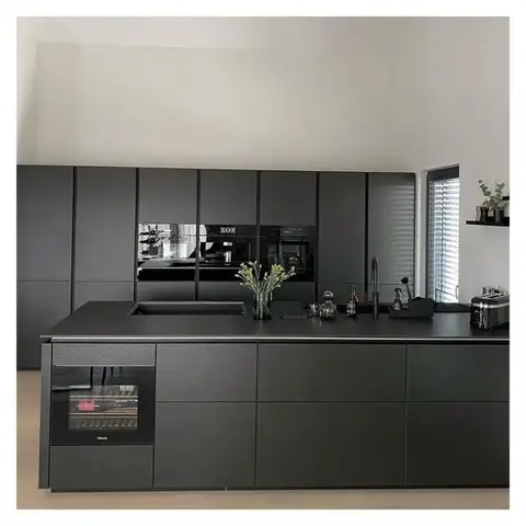 L자형 매트 모듈형 주방 디자인 아일랜드가 있는 모듈형 주방 muebles de cocina para ahorr espacio