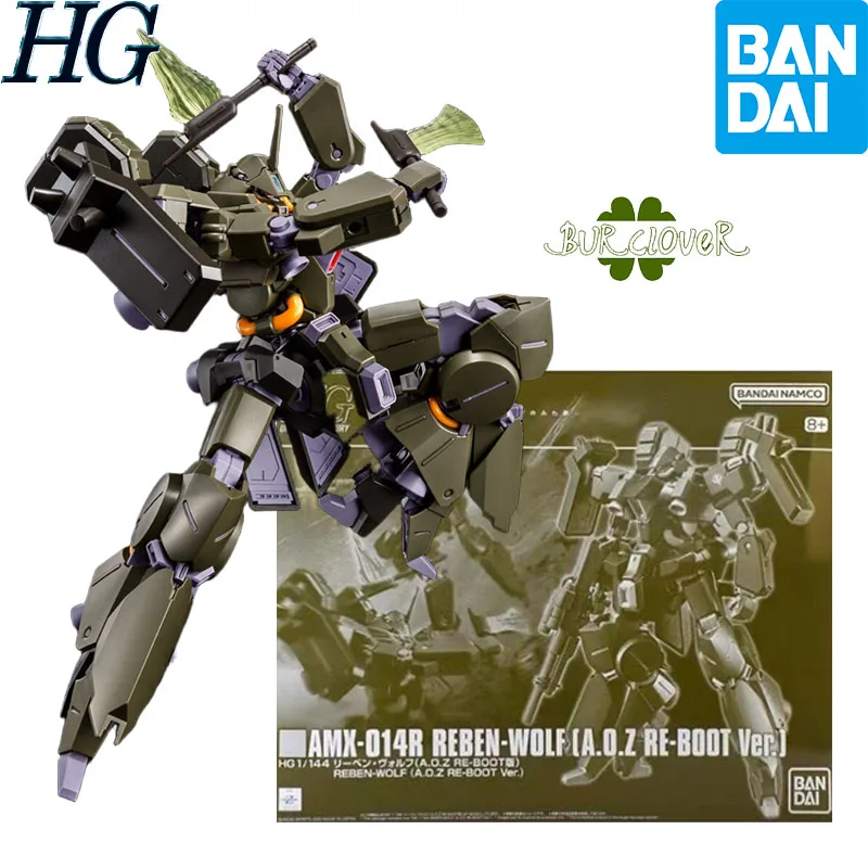 

Bandai Genuin HG Reben Wolf AMX-014R 1/144 Anime Action Figure Assembly Model Toys Collectible Model Ornaments Gifts For Childre