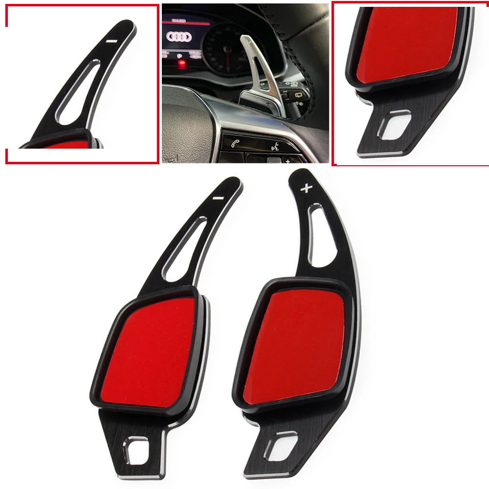 2Pcs Car Steering Wheel Shift Paddle Extension Shifter Stickers For AUDI A3 S3 A4 S4 A5 S5 Q2 Q5 Q7 TT Car Accessories