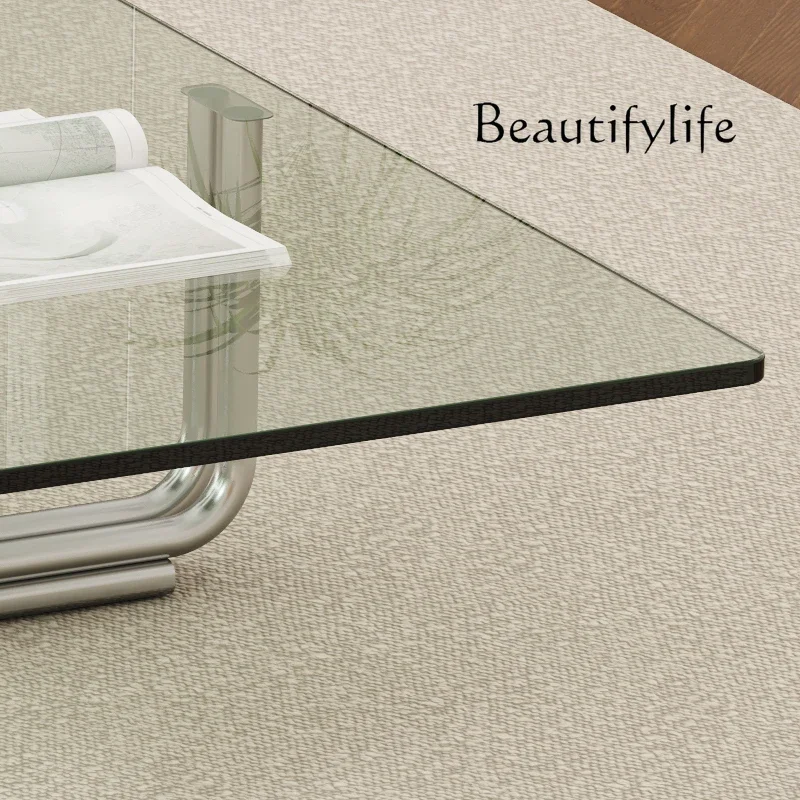 C BJ YY طاولة القهوة الحديثة الحد الأدنى الزجاج العصرية بسيطة مستطيل طاولة القهوة غرفة المعيشة جلام الجدول دي صالون أثاث المنزل #4