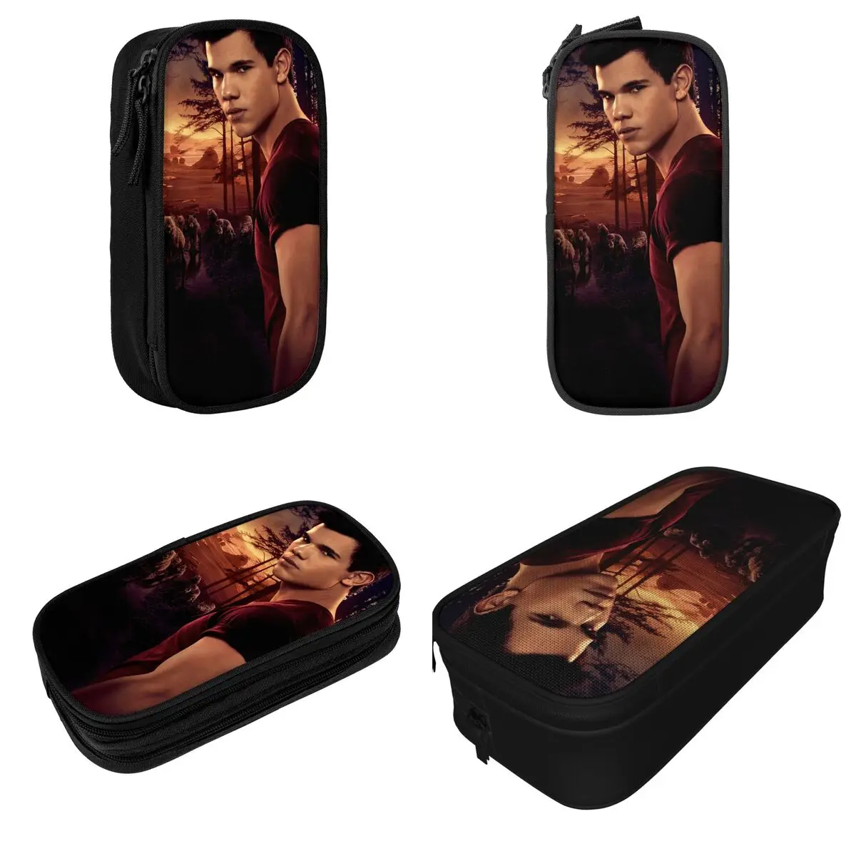 The Twilight Saga Movie Federmäppchen, modisch, Jacob, schwarze Stiftbox, Tasche für Studenten, großes Fassungsvermögen, Schulbedarf, Geschenke, Federmäppchen