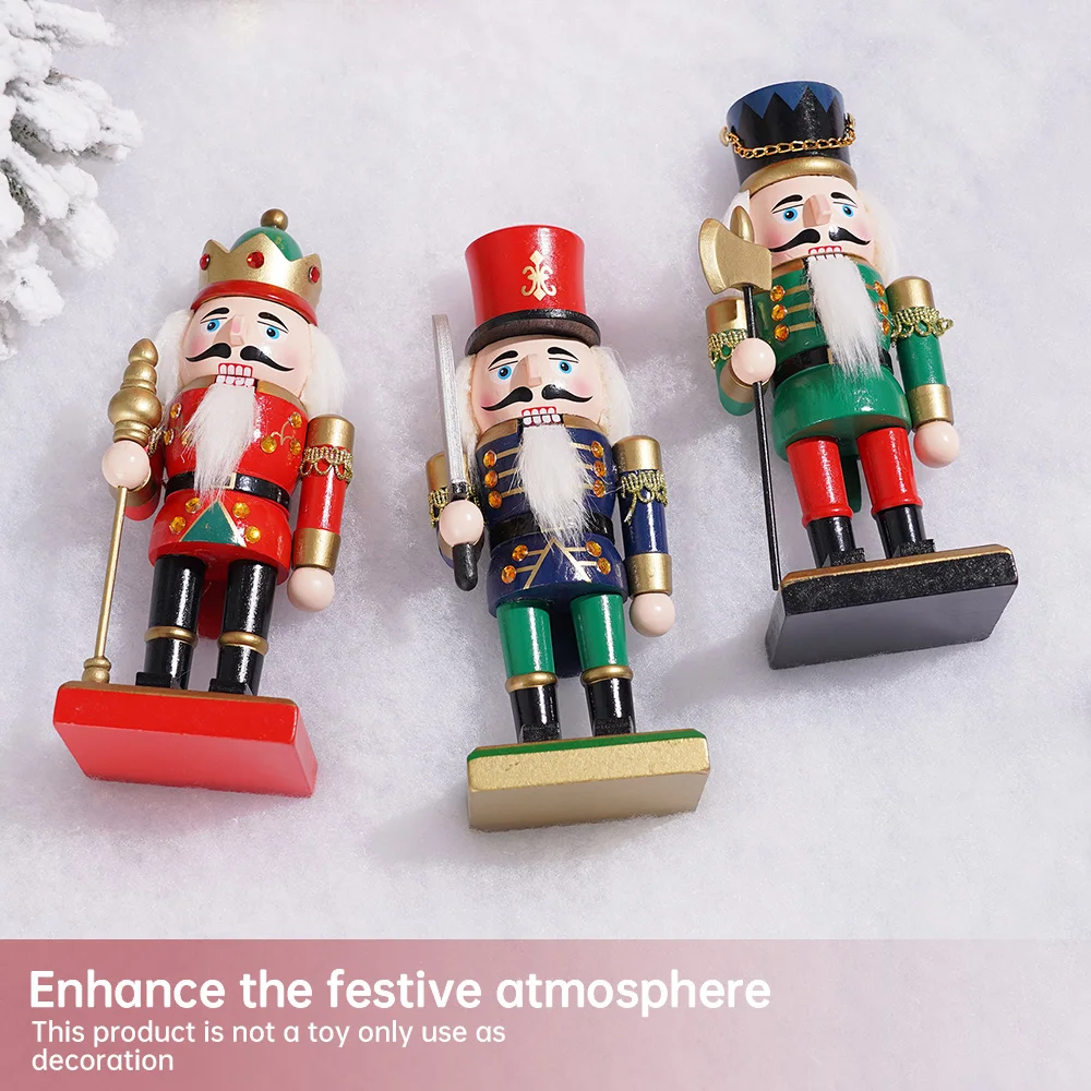 1pcs 20CM Christmas Nutcracker Fat Soldier wooden red/blue/Green ornament Creative collection for Christmas decoration home