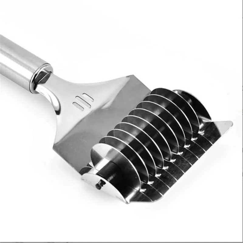 

A74U High Grade Stainless Steel Noodle Lattice Roller Dough Cutter For Kitchen Cooking Tools Easy Install Easy To Use