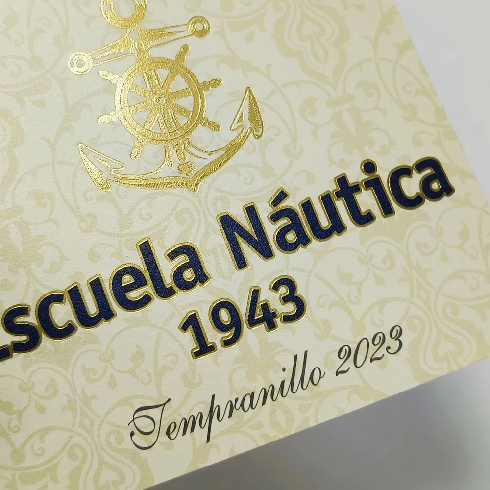 Custom Gold Foil Wine Label Sticker｜Self-Adhesive｜UV Process｜Separate Shape Label