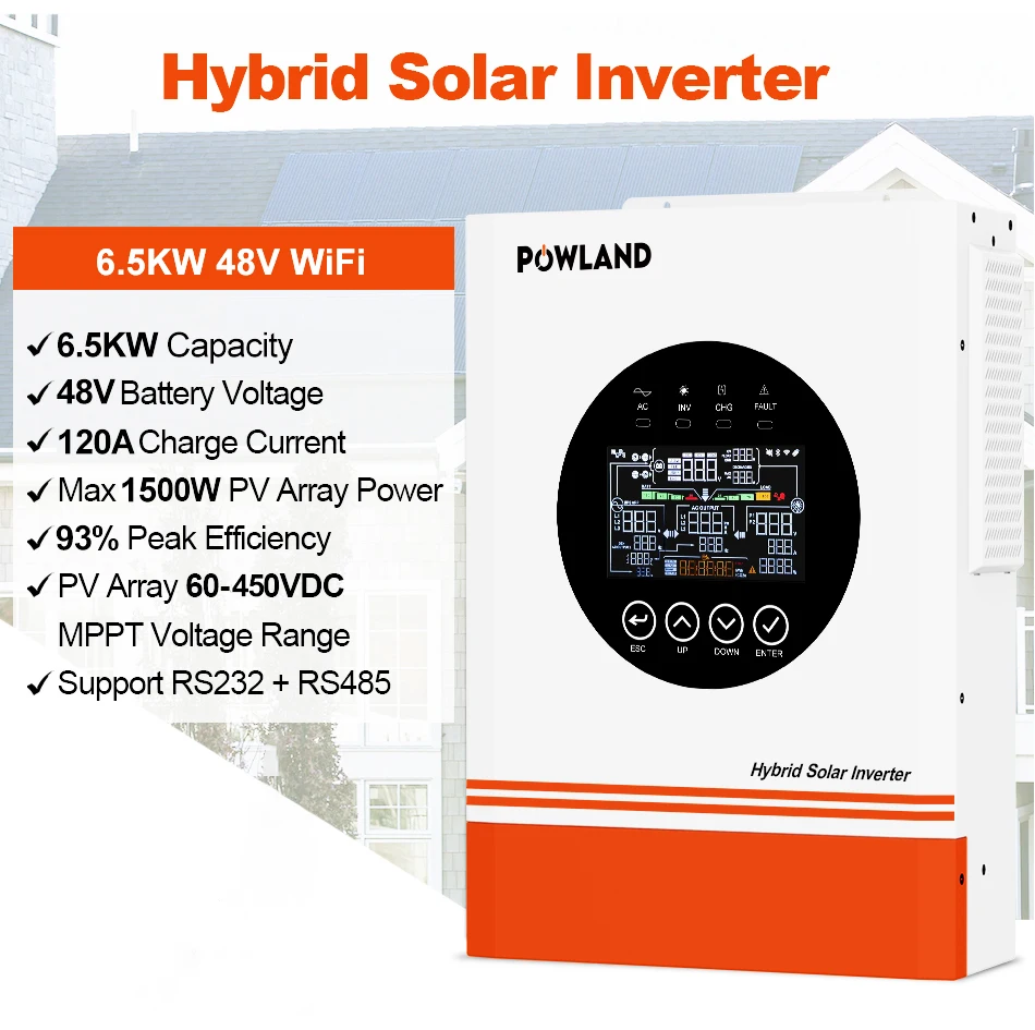 POWLAND 19.5KP 3-Phasen-Hybrid-Solarwechselrichter Parallel MPPT Reine Sinuswelle mit LCD & Lastabwurfregler Parallelverbindung bis zu 9 Einheiten – Detail 10