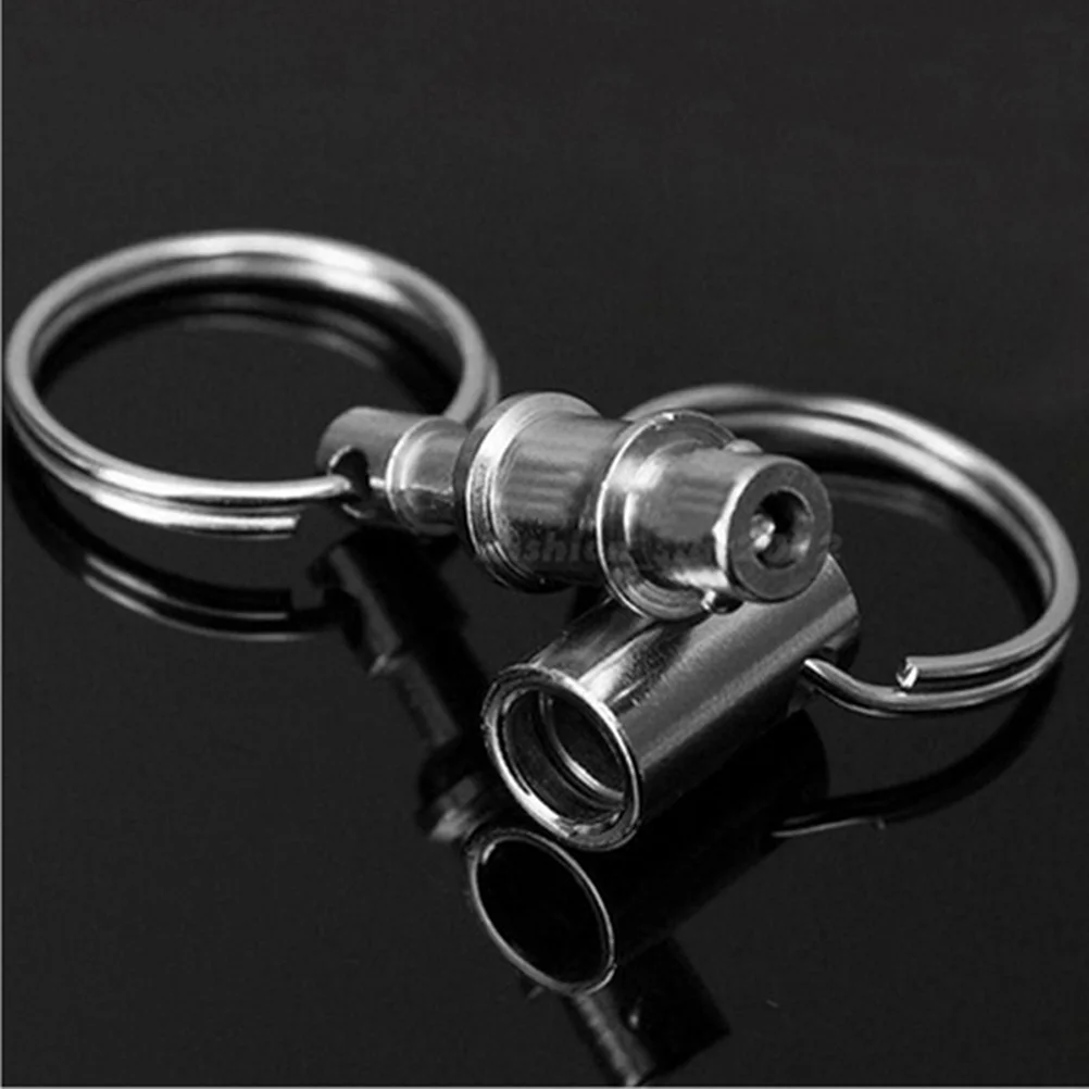 5 PC Key Rings Double Keychains to Disassemble Quick Release Outdoor Separate Detachable Buckles Fob