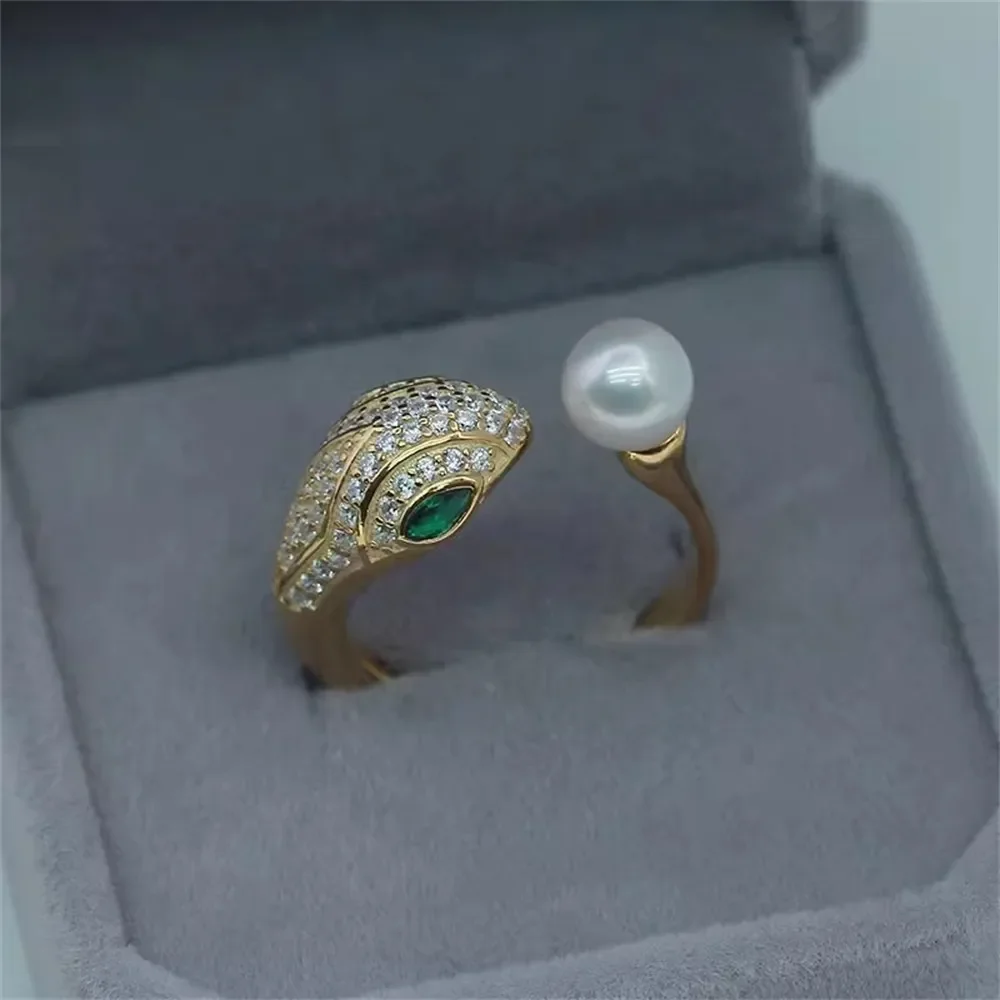 Solid S925 Sterling Silver Pearl Ring Settings Findings & Accessories - for Jewelry Making Bulk Wholesale Craft Supplies 8-10mm