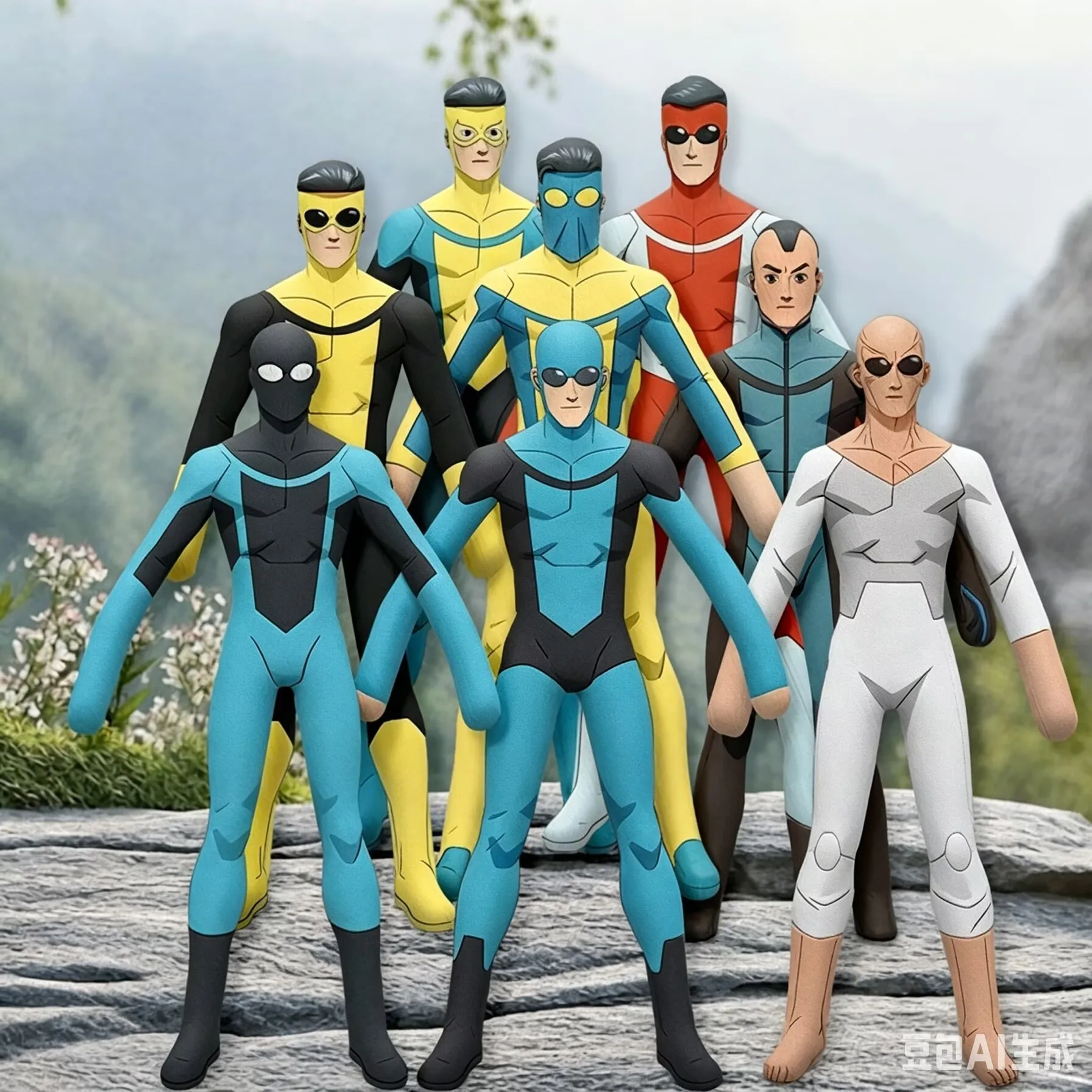28cm Hot Anime Invincible Omni-Man DC Superhero Cosplay Plush Doll Abstract Mouse Figure Full Body Wire Skeleton Poseable Gift