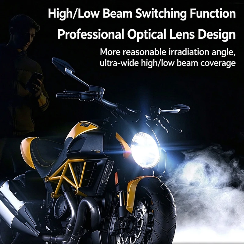 Bullvision H4 Motorcycle Headlight LED Bulb Motorcycle High Low Beam Led Bulb Headlight H4 9003 White Yellow Lens Spotlight
