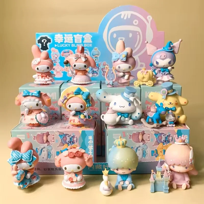 Blind Box 12 Pcs 1 End Exciting Sanrio Lucky Blind Box Melody Kuromi Characters Cute Figurines Toy Decorations Surprise Gift Box