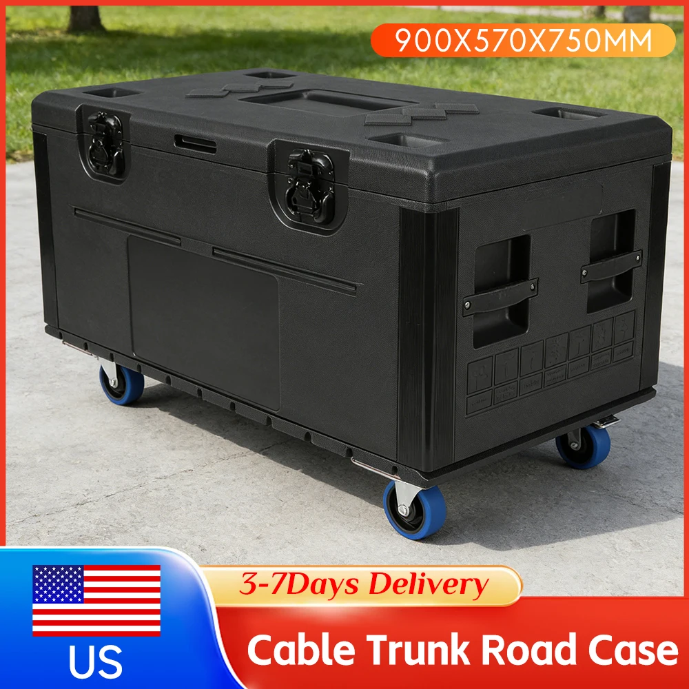 

Кейс для хранения оборудования на колесах с ручкой, штабелируемый, дорожный кейс для кабелей, для DJ, профессионального аудиооборудования, сценического освещения ﻿