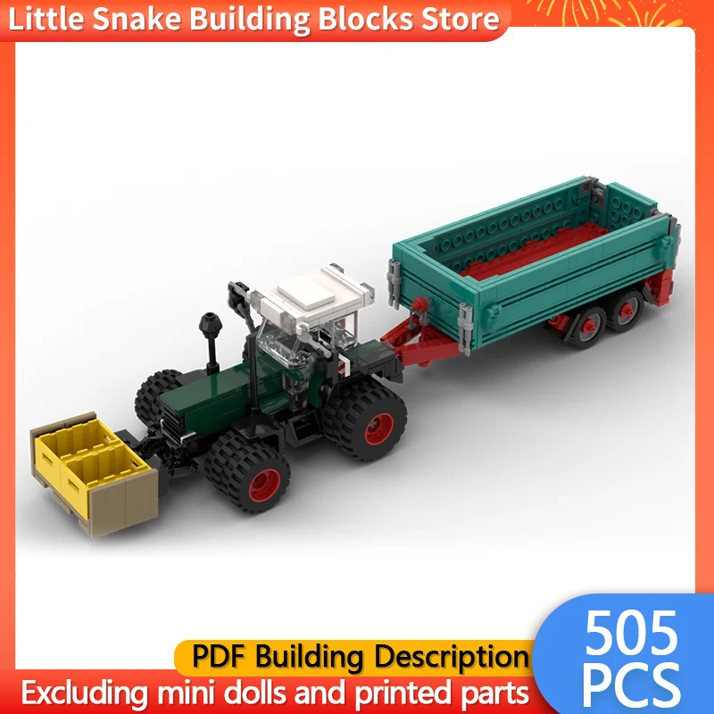 City Car Model MOC Building Bricks Agricultural 615 LSA Tractor Modular Technology Children Holiday Gifts Assemble Toys Suit