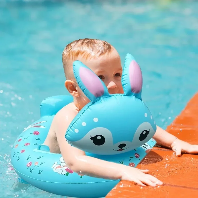 Summer Outdoor Swimming Ring Fragrant Rabbit Inflatable Pool Toy for Boy Girl PVC Inflatable Floating Seat with Handle Water Toy