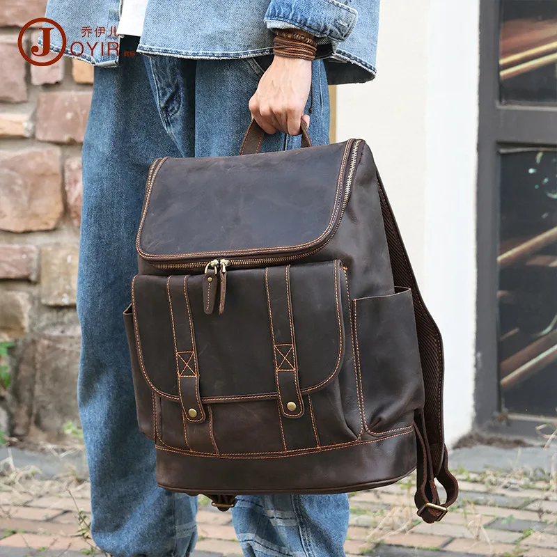 حقيبة ظهر جلدية كلاسيكية للرجال حقيبة كمبيوتر للأعمال حقيبة سفر حقيبة رجالية إكسسوارات عصرية هدية عيد ميلاد راقية جديدة #2