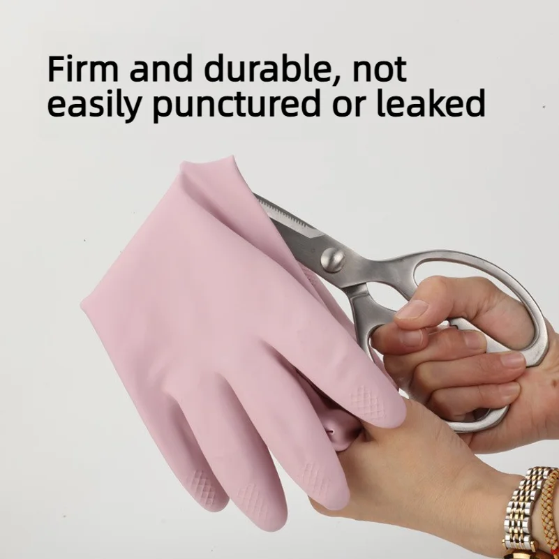 Popular dishwashing gloves, women's cleaning rubber gloves, new material latex gloves, waterproof and wear-resistant
